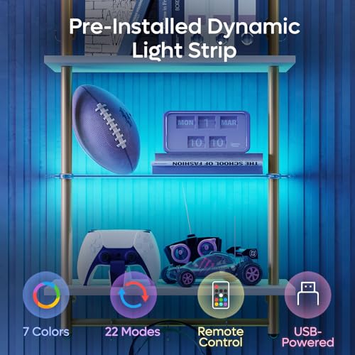 Floating Shelves with LED Lights for Wall Decor