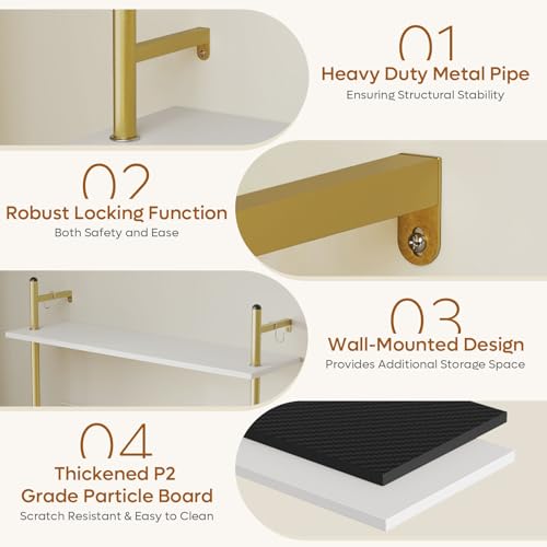 Floating Shelves with LED Lights for Wall Decor