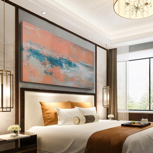 Abstract Orange and Gray Canvas Wall Art 30x60