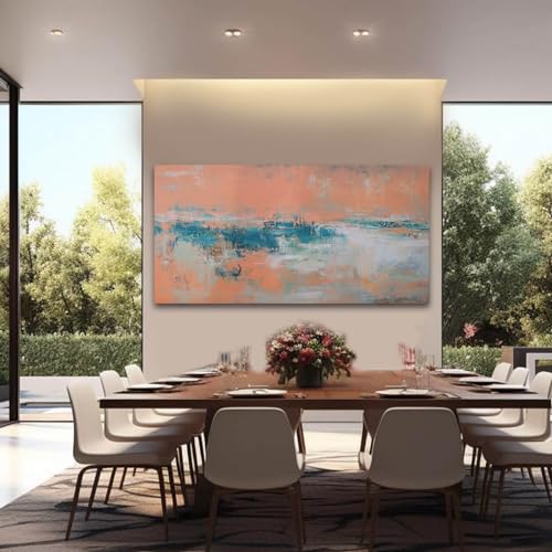 Abstract Orange and Gray Canvas Wall Art 30x60