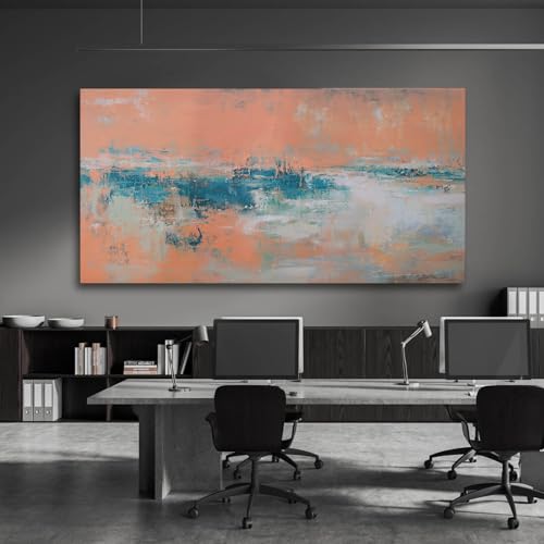 Abstract Orange and Gray Canvas Wall Art 30x60