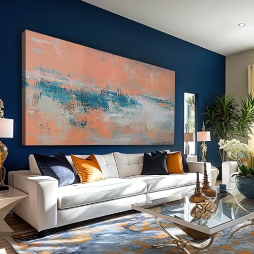 Abstract Orange and Gray Canvas Wall Art 30x60