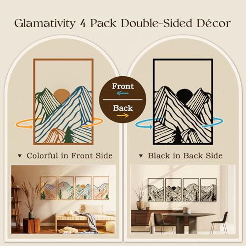 Abstract 3D Mountain Wall Art - Multicolor Design