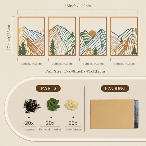 Abstract 3D Mountain Wall Art - Multicolor Design