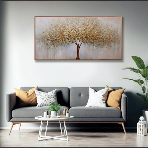 Framed Gold Tree of Life Canvas Wall Art