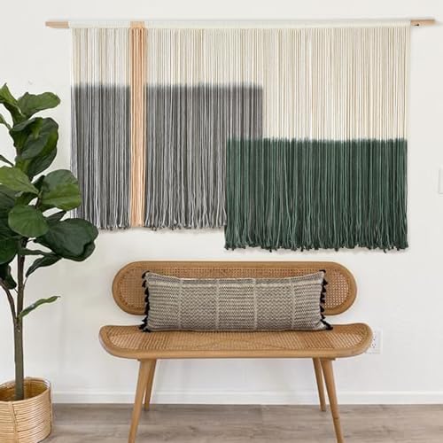 Large Green Dip Dye Macrame Wall Art
