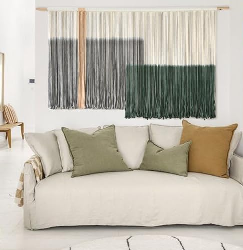 Large Green Dip Dye Macrame Wall Art