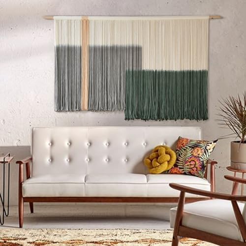 Large Green Dip Dye Macrame Wall Art