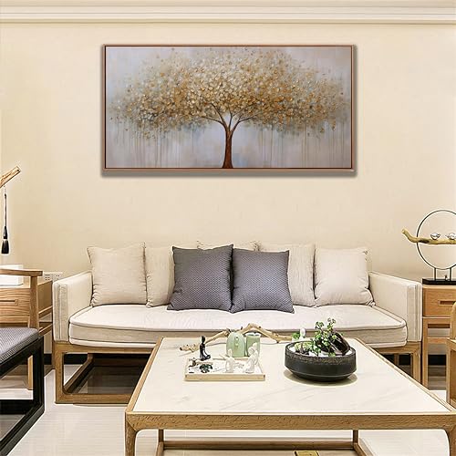 Framed Gold Tree of Life Canvas Wall Art