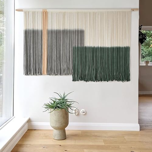 Large Green Dip Dye Macrame Wall Art