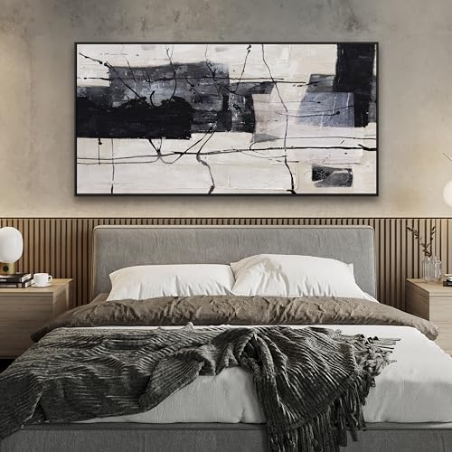 Modern Black and White Abstract Canvas Art