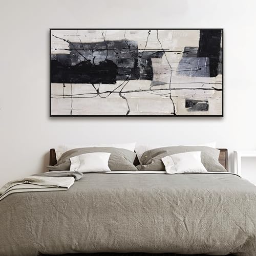 Modern Black and White Abstract Canvas Art
