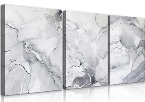 Modern Gray and White Abstract Wall Art