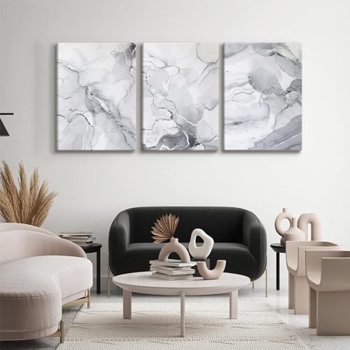 Modern Gray and White Abstract Wall Art