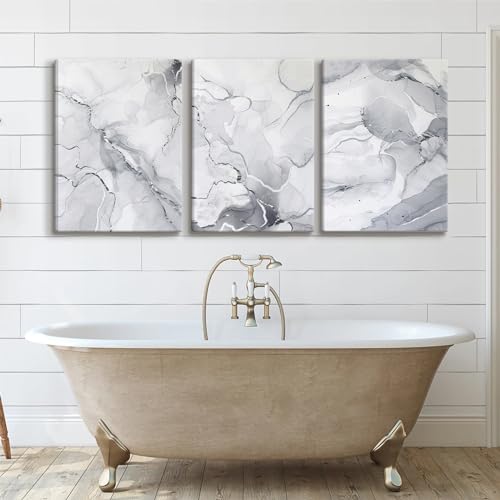 Modern Gray and White Abstract Wall Art