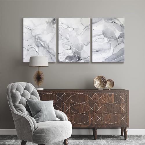 Modern Gray and White Abstract Wall Art