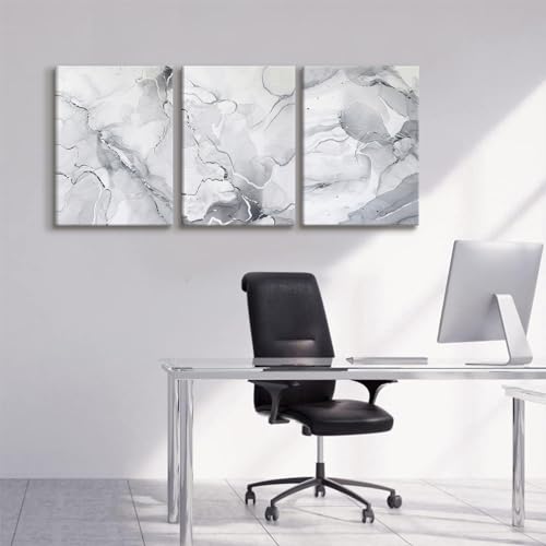 Modern Gray and White Abstract Wall Art