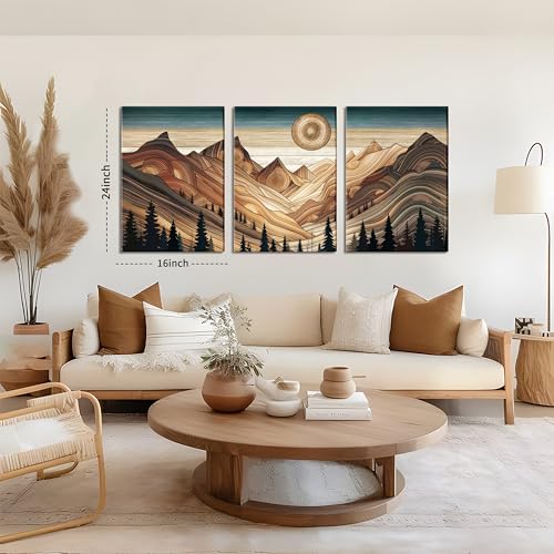 Set di 3 stampe artistiche astratte su tela