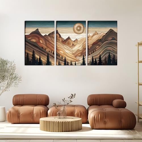 Set di 3 stampe artistiche astratte su tela