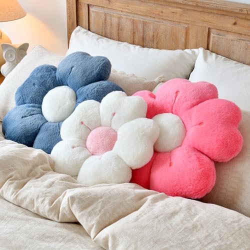 Floral Shaped Cushion with Soft Faux Fur