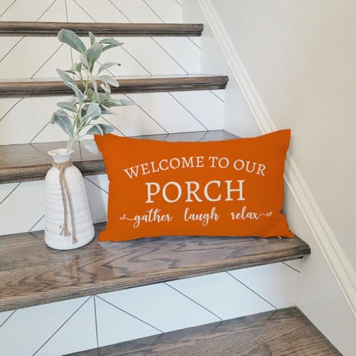 PANDICORN Farmhouse Outdoor Decorative Pillow Covers, Red