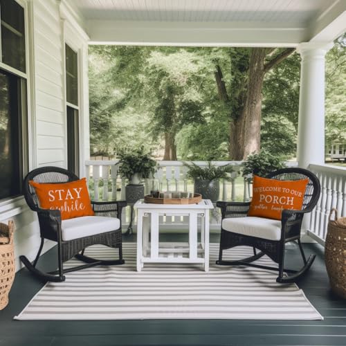 PANDICORN Farmhouse Outdoor Decorative Pillow Covers, Red