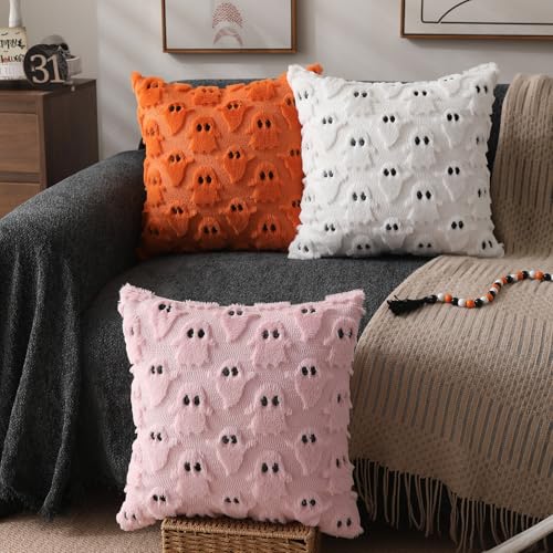 Halloween Themed Soft Faux Fur Pillow Covers Set