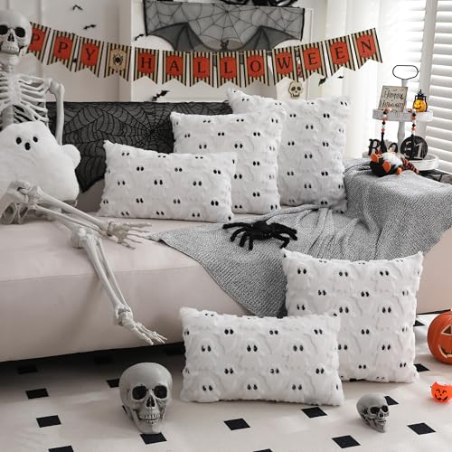 Halloween Themed Soft Faux Fur Pillow Covers Set