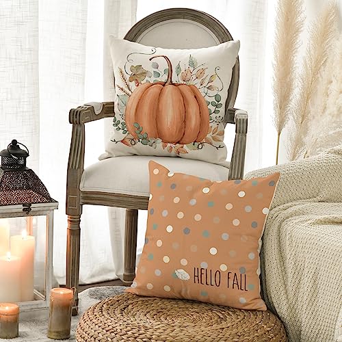 Autumn Pumpkin Throw Pillow Covers Set of 4
