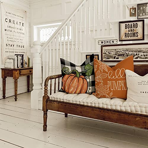 Autumn-Themed 18x18 Pillow Covers Set of 4