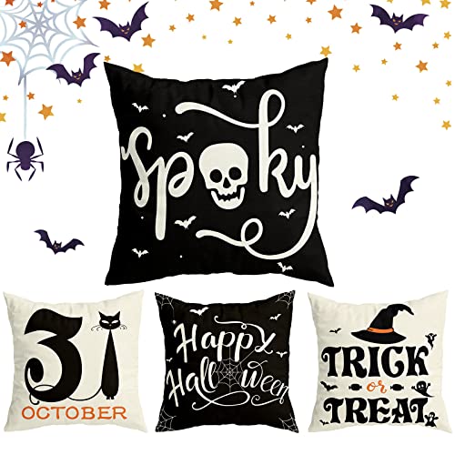 Halloween Pillow Covers 18x18, Set of 4