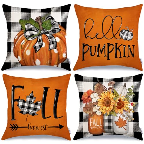 GEEORY Fall Pillow Covers - Set of 4 Decorations