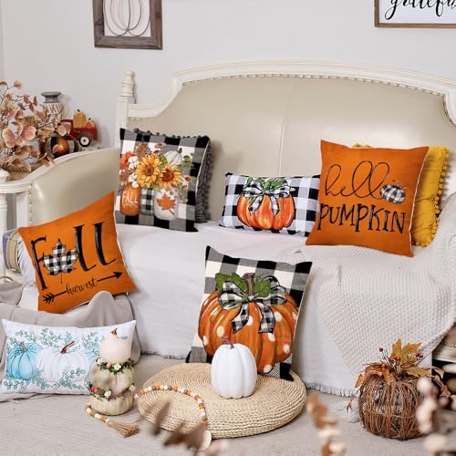 GEEORY Fall Pillow Covers - Set of 4 Decorations