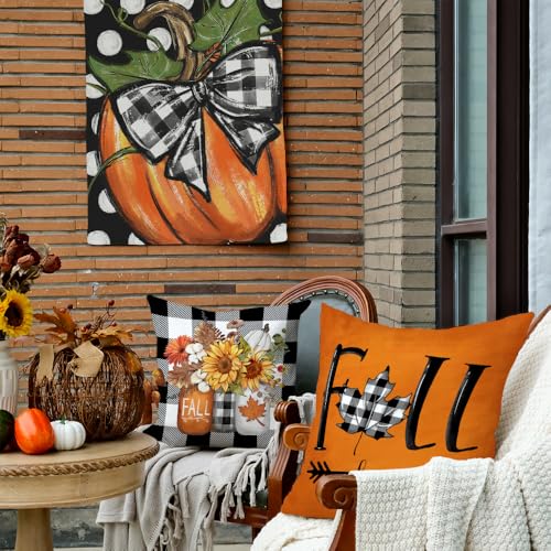 GEEORY Fall Pillow Covers - Set of 4 Decorations