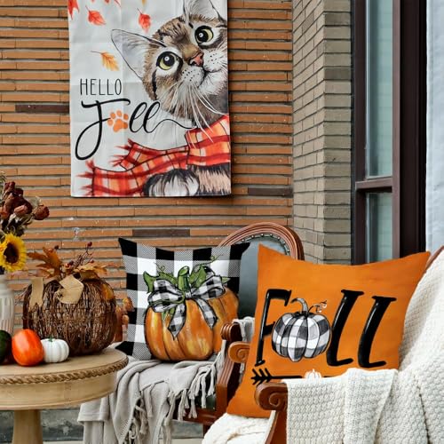 Fall Pumpkin Throw Pillow Covers Set of 4