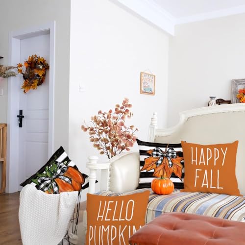 Fall Pumpkin Throw Pillow Covers Set of 4