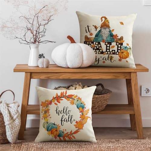 Fall Decorative Pillow Covers Set of 4 – Pumpkins