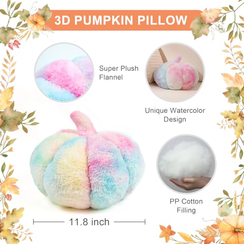 2-Piece Gradient Pumpkin Plush Pillow Set