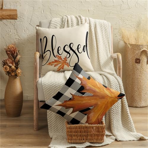 Fall Decorative Pillow Covers Set of 4