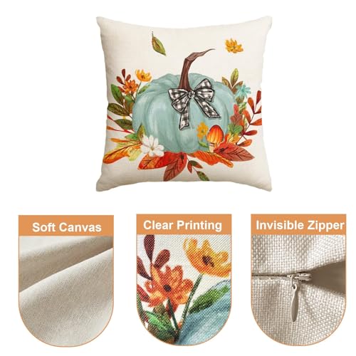Fall Pillow Covers 18x18 Set of 4 - Farmhouse Decor