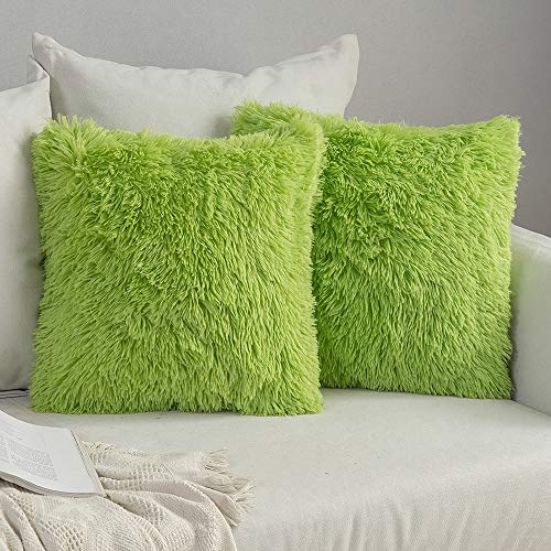 Luxury Faux Fur Throw Pillow Covers - Set of 2