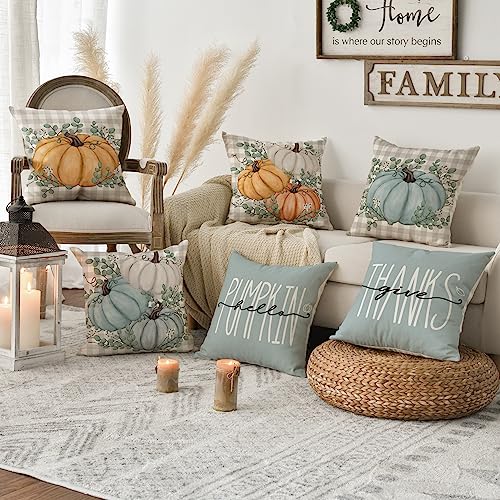 AVOIN Colorlife Thanksgiving Pumpkin Throw Pillow Covers