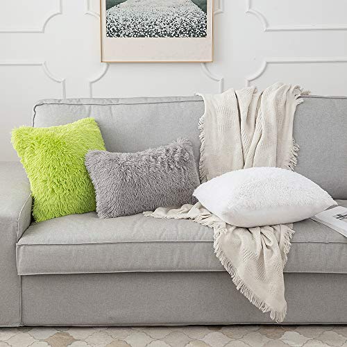 Luxury Faux Fur Throw Pillow Covers - Set of 2