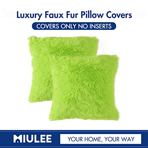 Luxury Faux Fur Throw Pillow Covers - Set of 2