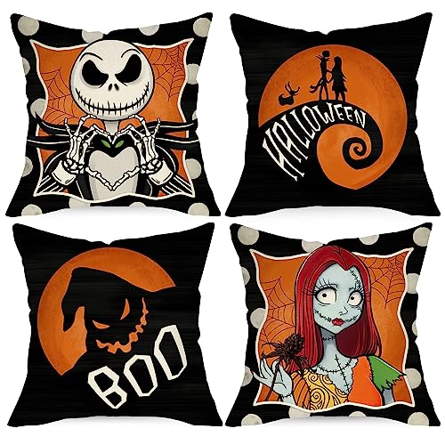Halloween Throw Pillow Covers Set of 4