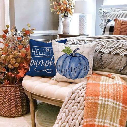Buffalo Plaid Fall Pumpkin Pillow Covers - Set of 4