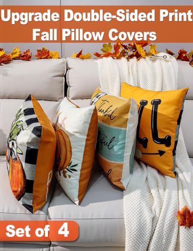 Autumn Double-Sided Pillow Covers Set of 4