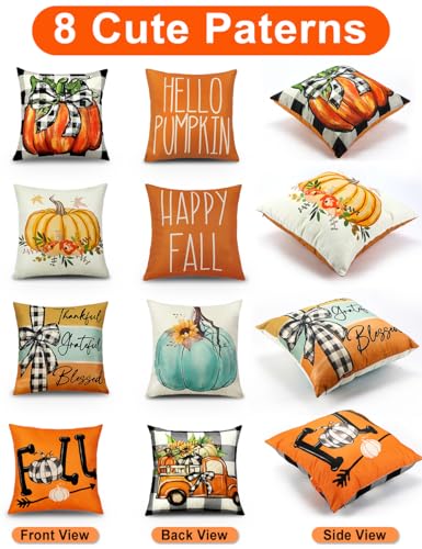 Autumn Double-Sided Pillow Covers Set of 4