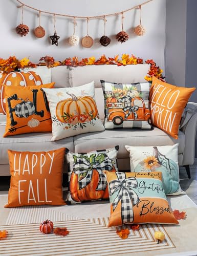 Autumn Double-Sided Pillow Covers Set of 4