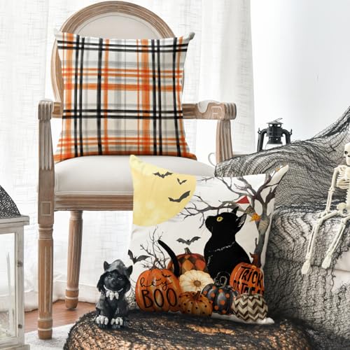 Halloween Spooky Throw Pillow Covers Set of 4